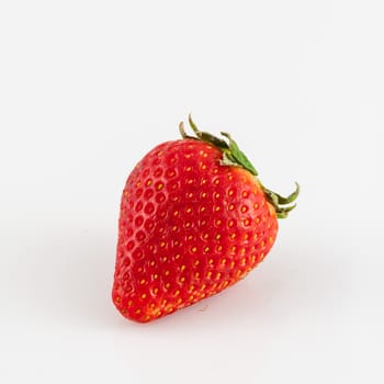Closeup of strawberries on white background