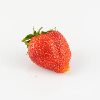 Closeup of strawberries on white background