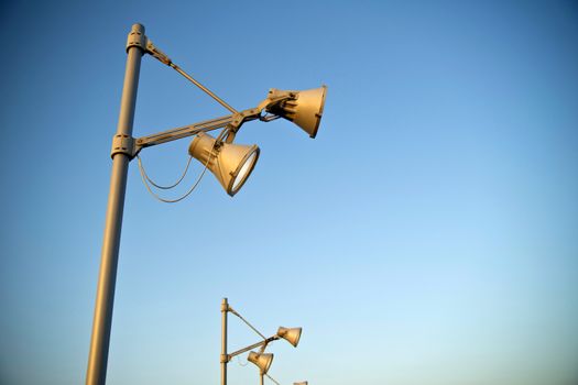 Old street lamps for public lighting of the road
