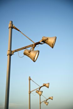 Old street lamps for public lighting of the road
