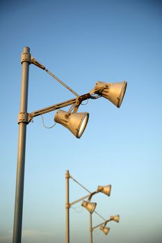 Old street lamps for public lighting of the road
