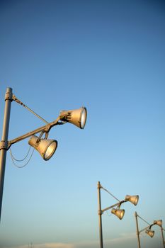 Old street lamps for public lighting of the road
