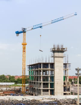 Building site and Construction cranes in construction site