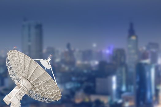 satellite dish antenna radar and building background