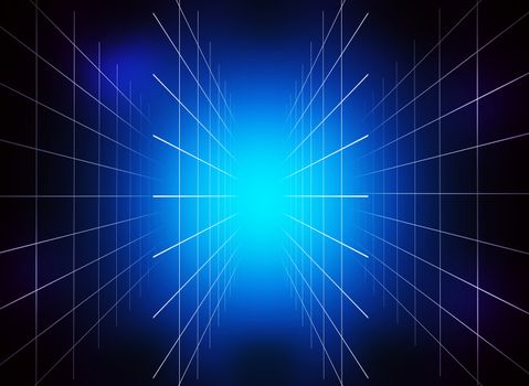 Abstract blue technology background. Glow lines or beams