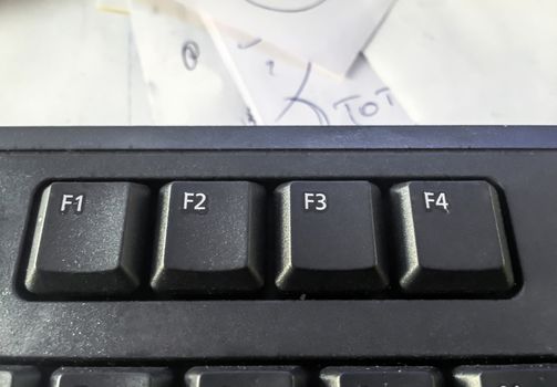 Close up of functional keys on a pc keyboard