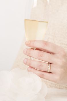 Holding a Glass of Champagne wedding birthday
