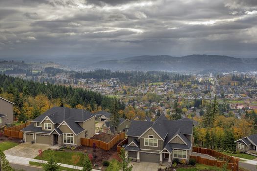 Happy Valley Oregon Rapid Growing City Residential Homes in Fall Season