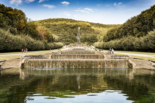 CASERTA - DECEMBER 7: the beautiful fountain in the Royal Palace garden on December 7, 2014 in Caserta, Italy