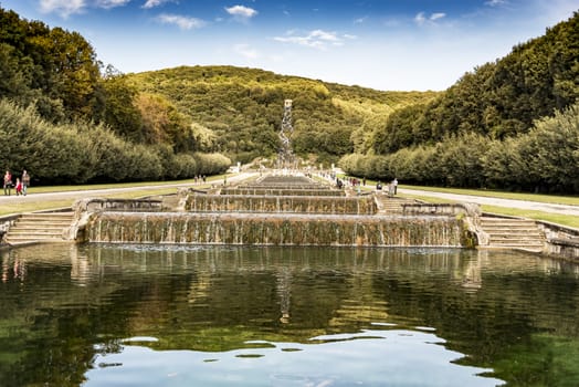 CASERTA - DECEMBER 7: the beautiful fountain in the Royal Palace garden on December 7, 2014 in Caserta, Italy