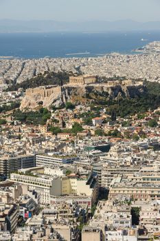 Cityscape of Athens, Greece made at morning from Lycabettus Hill