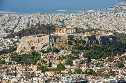Cityscape of Athens, Greece made at morning from Lycabettus Hill