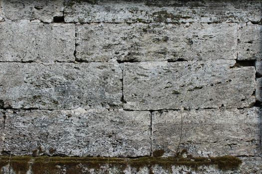 The texture of the stones in the blank stone wall that separates the park Sylvia in the Gatchina park.