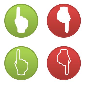 Set of hand direction icons isolated in white background