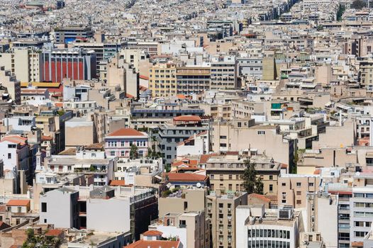 Cityscape of modern Athens, Greece made at morning from Lycabettus Hill