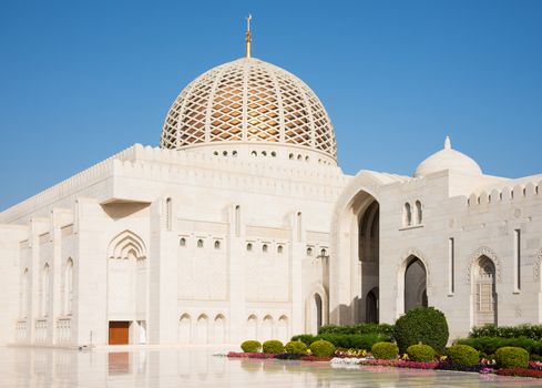 Sultan Qaboos Grand Mosque in Muscat, the main mosque of The Sultanate of Oman.