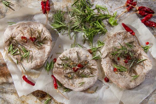 Focaccia wholemeal flour with salt and rosemary 