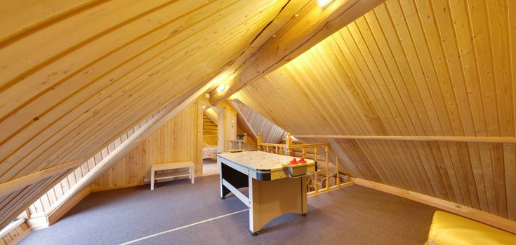 restroom with the gaming machine in a sauna with timbered walls