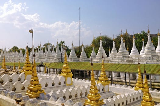 Stupas of Kuthodaw Pagoda in Mandalay,Myanmar 