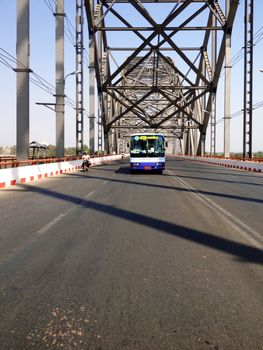 Mandalay, Myanmar, April 20, 2013 : Sagaing Bridge over the Irrawaddy River near Mandalay Myanmar 