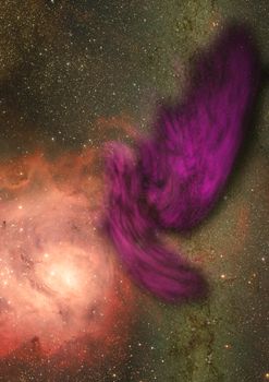 Far being shone nebula and star field against space. "Elements of this image furnished by NASA".