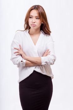 Asian American businesswoman with crossed arms