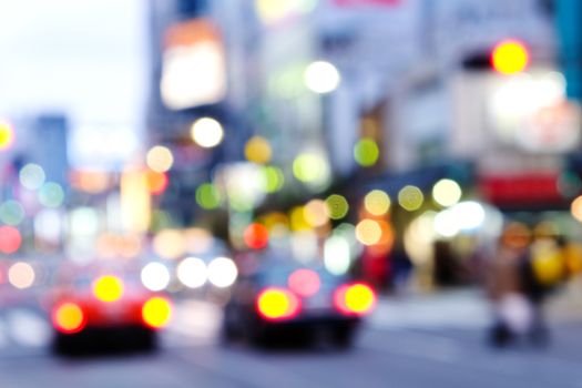 Out of focus lights in tokyo street at night,Ueno Hirokoji,Tokyo Japan