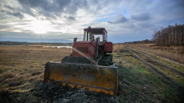 digger, old heavy duty construction equipment, industrial series