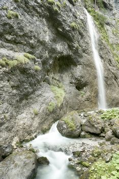 Waterfall in the gorges of Sottoguda with long time exposure, Dolomiti - Italy