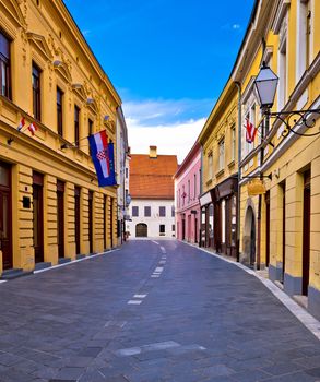 Street of baroque town Varazdin, northern Croatia