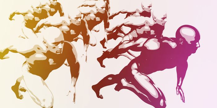 Teamwork Concept and People Running in the Same Direction