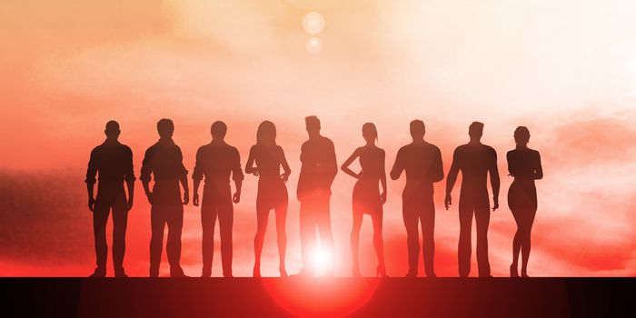 Business People Group Standing Together in Unity