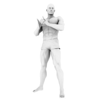 Superhero Pose With a Man in 3d Render Illustration