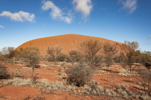 view of Ayers Rock in Northern Territory, Australia