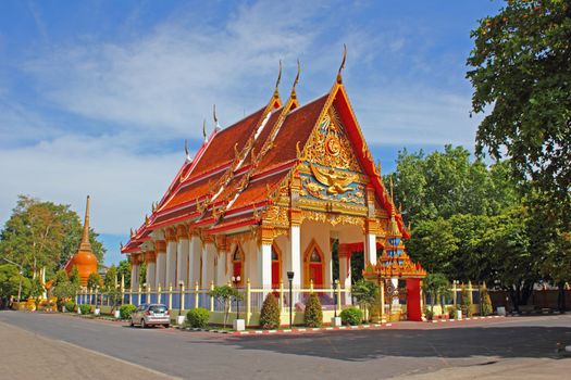 Buddha church in Phuket town. Phuket, Thailand. The name of churh is "Wat Mongkol Nimit".