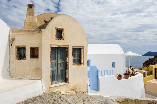 Small hotels and houses of Oia, Santorini, Greece