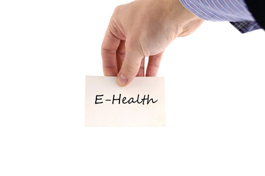 E-health text concept isolated over white background