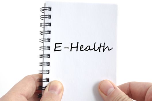 E-health text concept isolated over white background