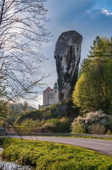 Rock called Hercules Club in Ojcow National Park, Poland