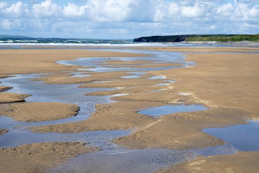 beautiful sandy beach on the wild atlantic way in ballybunion county kerry ireland