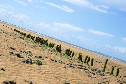 beautiful wave breakers at the mouth of the cashen on ballybunion beach on the wild atlantic way