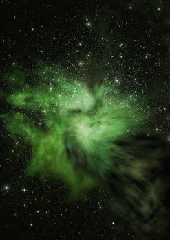 Far being shone nebula and star field against space. "Elements of this image furnished by NASA".