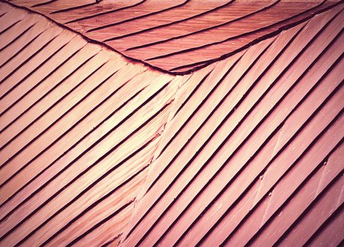abstract background or texture retro red roof skived of steel sheet