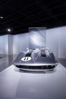 Los Angeles, CA, USA — April 16, 2016: A 1959 Chevrolet Corvette XP 87 Stingray Racer from the General Motors Heritage Collection at the Petersen Automotive Museum in Los Angeles, California, United States. Editorial use.