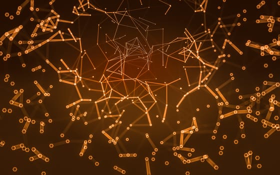 Abstract polygonal space low poly dark background with connecting dots and lines. Connection structure.