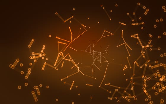 Abstract polygonal space low poly dark background with connecting dots and lines. Connection structure.