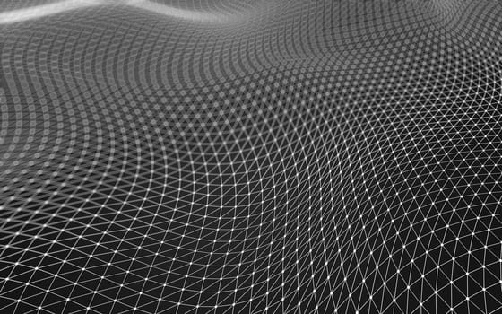 Abstract polygonal space low poly dark background with connecting dots and lines. Connection structure. 3d rendering