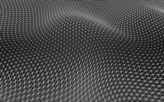 Abstract polygonal space low poly dark background with connecting dots and lines. Connection structure. 3d rendering