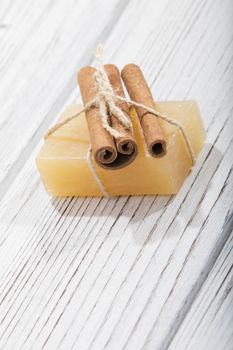 handmade soap with cinnamon