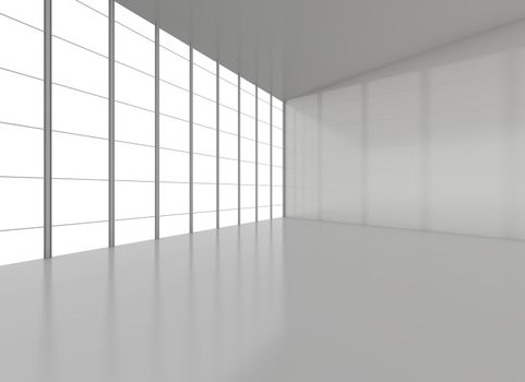 Abstract empty room for exhibition. 3D illustration